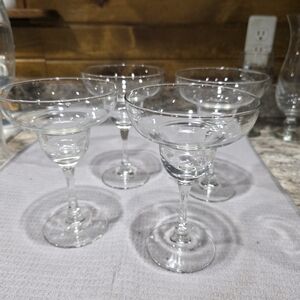 Elegant Clear Glass Margarita Glasses Set